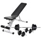 vidaXL Hantelbank mit Langhantel und Kurzhantel Set 60,5 kg vidaXL Hantelbank mit Langhantel und Kurzhantel Set 60,5 kg