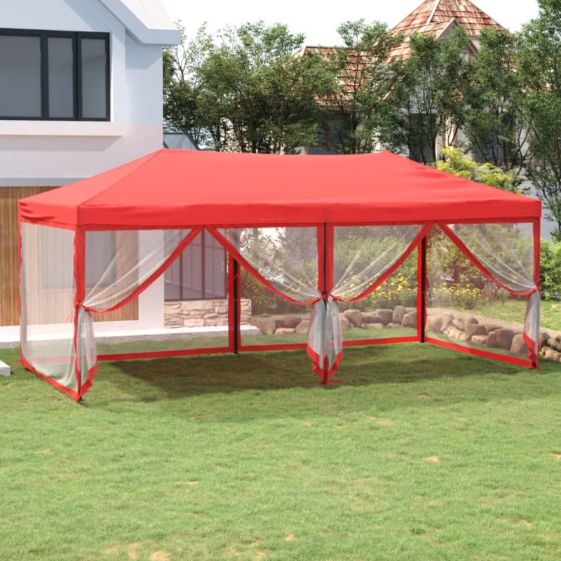 vidaXL Partyzelt Faltbar mit Seitenwänden Rot 3x6 m vidaXL Partyzelt Faltbar mit Seitenwänden Rot 3x6 m