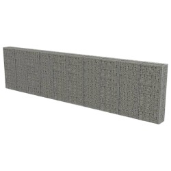 vidaXL Gabionenwand mit Abdeckung Verzinkter Stahl 600×30×150 cm