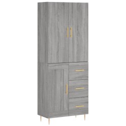 Highboard Grau Sonoma 69,5x34x180 cm Holzwerkstoff