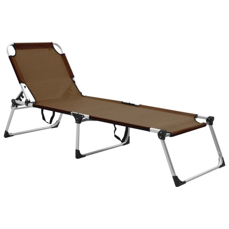vidaXL Senioren-Sonnenliege Extra Hoch Klappbar Braun Aluminium