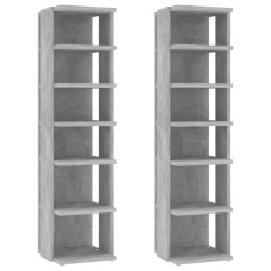 vidaXL Schuhschränke 2 Stk. Betongrau 27,5x27x102 cm