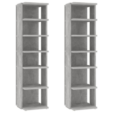 vidaXL Schuhschränke 2 Stk. Betongrau 27,5x27x102 cm