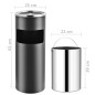 vidaXL Standaschenbecher 30 L Stahl Grau vidaXL Standaschenbecher 30 L Stahl Grau