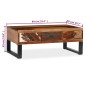 vidaXL Couchtisch Massivholz 90 x 50 x 35 cm vidaXL Couchtisch Massivholz 90 x 50 x 35 cm