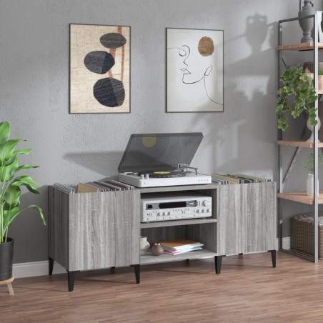 vidaXL Plattenschrank Grau Sonoma 121x38x48 cm Holzwerkstoff