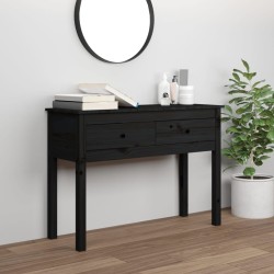 vidaXL Konsolentisch Schwarz 100x35x75 cm Massivholz Kiefer