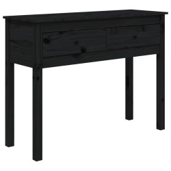 vidaXL Konsolentisch Schwarz 100x35x75 cm Massivholz Kiefer