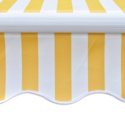 vidaXL Gelenkarmmarkise Motorisiert 400 cm Gelb/Weiß 