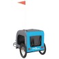 vidaXL Fahrradanhänger Hunde Blau und Grau Oxford-Gewebe & Eisen vidaXL Fahrradanhänger Hunde Blau und Grau Oxford-Gewebe & Eisen