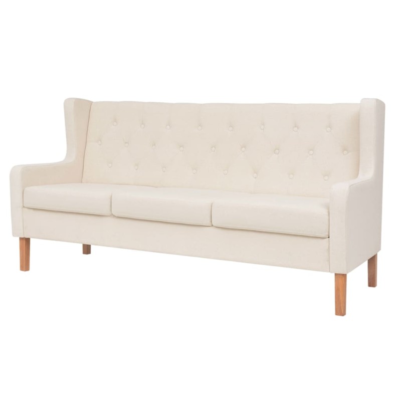3-Sitzer-Sofa Stoff Cremeweiß 3-Sitzer-Sofa Stoff Cremeweiß