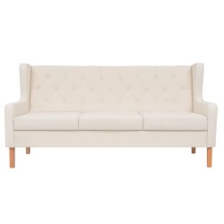 3-Sitzer-Sofa Stoff Cremeweiß