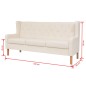 3-Sitzer-Sofa Stoff Cremeweiß 3-Sitzer-Sofa Stoff Cremeweiß