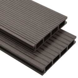 vidaXL WPC Hohlkammer Terrassendielen + Zubehör 40m² 2,2m Dunkelbraun 