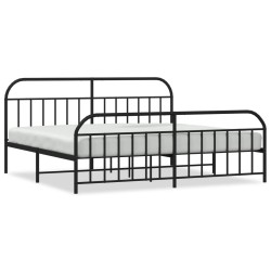 vidaXL Bettgestell mit Kopf- und Fußteil Metall Schwarz 200x200 cm