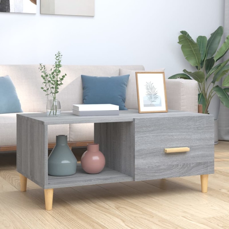 vidaXL Couchtisch Grau Sonoma 89,5x50x40 cm Holzwerkstoff vidaXL Couchtisch Grau Sonoma 89,5x50x40 cm Holzwerkstoff