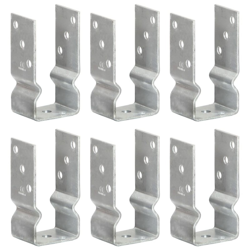 vidaXL Pfostenträger 6 Stk. Silbern 7×6×15 cm Verzinkter Stahl vidaXL Pfostenträger 6 Stk. Silbern 7×6×15 cm Verzinkter Stahl