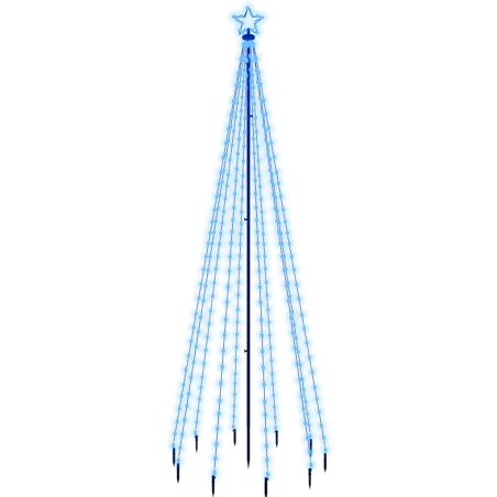 vidaXL LED-Weihnachtsbaum mit Erdnägeln Blau 310 LEDs 300 cm