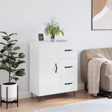 vidaXL Sideboard Hochglanz-Weiß 69,5x34x90 cm Holzwerkstoff