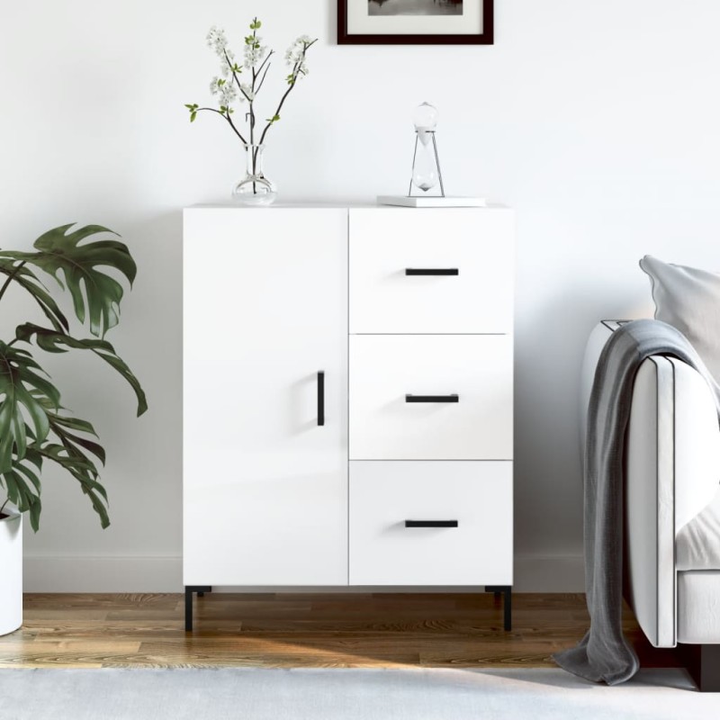 vidaXL Sideboard Hochglanz-Weiß 69,5x34x90 cm Holzwerkstoff vidaXL Sideboard Hochglanz-Weiß 69,5x34x90 cm Holzwerkstoff