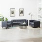 Chesterfield Sofa-Set 3-tlg. Stoffpolsterung Grau Chesterfield Sofa-Set 3-tlg. Stoffpolsterung Grau