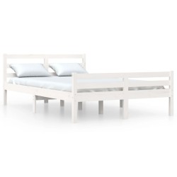 vidaXL Massivholzbett Weiß 120x190 cm