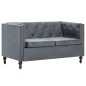 Chesterfield Sofa-Set 3-tlg. Stoffpolsterung Grau Chesterfield Sofa-Set 3-tlg. Stoffpolsterung Grau