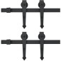 Schiebetür-Beschlagsatz 2x183 cm Stahl Schwarz Schiebetür-Beschlagsatz 2x183 cm Stahl Schwarz