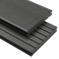 WPC Massive Terrassendielen mit Zubehör 16 m² 2,2 m Grau WPC Massive Terrassendielen mit Zubehör 16 m² 2,2 m Grau