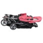 vidaXL Tandem-Kinderwagen Stahl Rosa und Schwarz vidaXL Tandem-Kinderwagen Stahl Rosa und Schwarz
