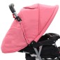 vidaXL Tandem-Kinderwagen Stahl Rosa und Schwarz vidaXL Tandem-Kinderwagen Stahl Rosa und Schwarz