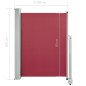 vidaXL Ausziehbare Seitenmarkise 100x300 cm Rot vidaXL Ausziehbare Seitenmarkise 100x300 cm Rot