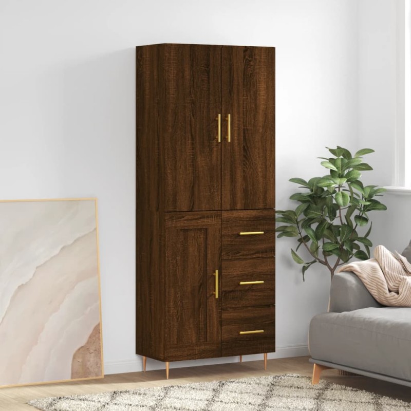 vidaXL Highboard Braun Eichen-Optik 69,5x34x180 cm Holzwerkstoff vidaXL Highboard Braun Eichen-Optik 69,5x34x180 cm Holzwerkstoff