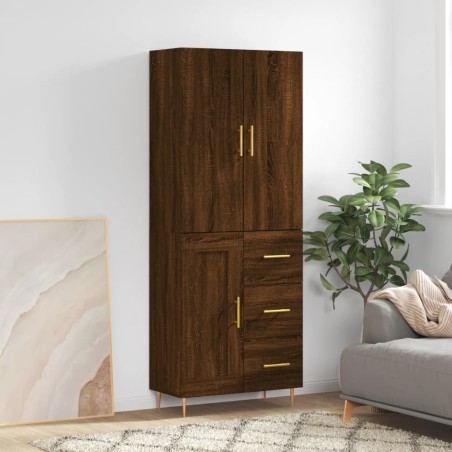 vidaXL Highboard Braun Eichen-Optik 69,5x34x180 cm Holzwerkstoff