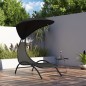 vidaXL Sonnenliege mit Dach Schwarz 167x80x195 cm Stoff und Stahl vidaXL Sonnenliege mit Dach Schwarz 167x80x195 cm Stoff und Stahl
