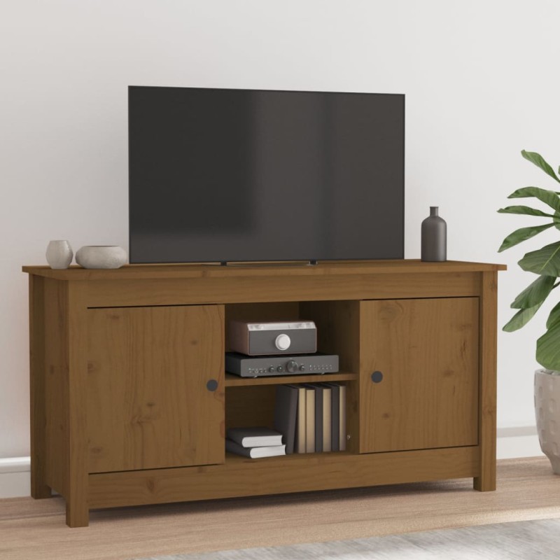 vidaXL TV-Schrank Honigbraun 103x36,5x52 cm Massivholz Kiefer vidaXL TV-Schrank Honigbraun 103x36,5x52 cm Massivholz Kiefer