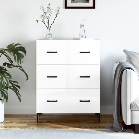 vidaXL Sideboard Hochglanz-Weiß 69,5x34x90 cm Holzwerkstoff