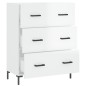 vidaXL Sideboard Hochglanz-Weiß 69,5x34x90 cm Holzwerkstoff vidaXL Sideboard Hochglanz-Weiß 69,5x34x90 cm Holzwerkstoff