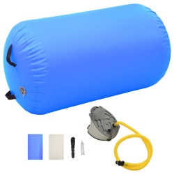 vidaXL Aufblasbare Gymnastik-Rolle mit Pumpe 100x60 cm PVC Blau