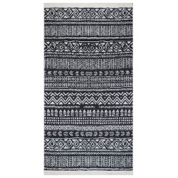 vidaXL Teppich Schwarz und Weiß 120x180 cm Baumwolle