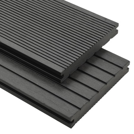 vidaXL WPC Massive Terrassendielen mit Zubehör 20 m² 2,2 m Grau