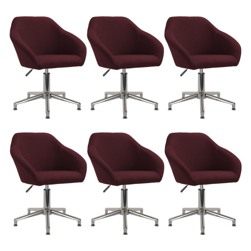vidaXL Esszimmerstühle 6 Stk. Drehbar Lila Stoff vidaXL Esszimmerstühle 6 Stk. Drehbar Lila Stoff