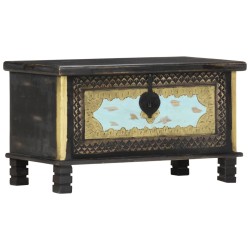 vidaXL Aufbewahrungstruhe Schwarz 80x40x45 cm Mango Massivholz 