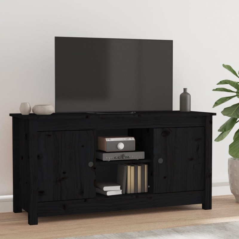 vidaXL TV-Schrank Schwarz 103x36,5x52 cm Massivholz Kiefer vidaXL TV-Schrank Schwarz 103x36,5x52 cm Massivholz Kiefer