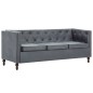 Chesterfield Sofa-Set 2-tlg. Stoffpolsterung Grau Chesterfield Sofa-Set 2-tlg. Stoffpolsterung Grau