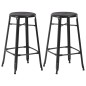 vidaXL Barhocker 2 Stk. Schwarz Stahl vidaXL Barhocker 2 Stk. Schwarz Stahl