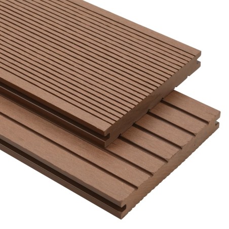 vidaXL WPC Massive Terrassendielen mit Zubehör 20 m² 2,2 m Hellbraun 
