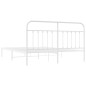 vidaXL Bettgestell mit Kopfteil Metall Weiß 160x200 cm vidaXL Bettgestell mit Kopfteil Metall Weiß 160x200 cm