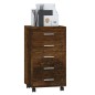 vidaXL Schubladenschrank mit Rollen Räuchereiche Holzwerkstoff vidaXL Schubladenschrank mit Rollen Räuchereiche Holzwerkstoff