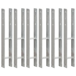 vidaXL Pfostenträger 6 Stk. Silbern 8×6×60 cm Verzinkter Stahl